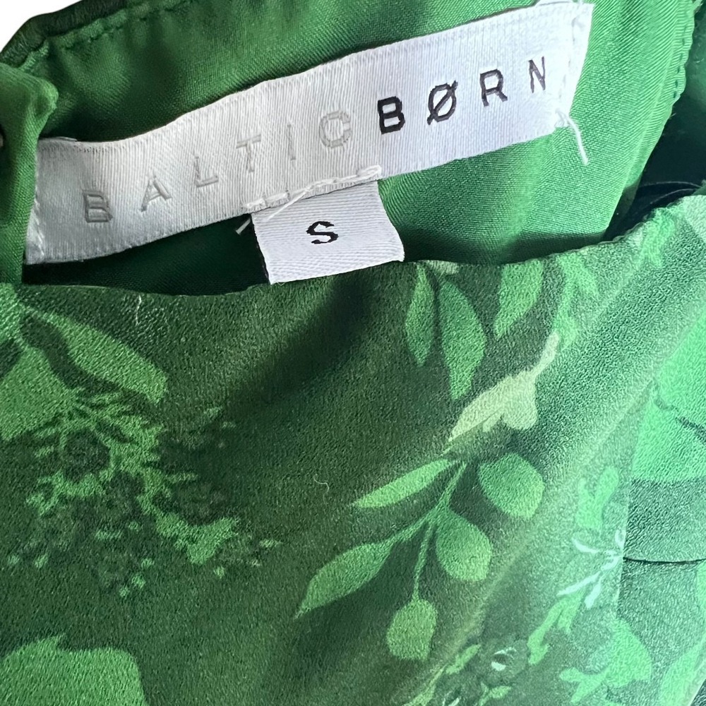 Baltic Born Freya Halter Jumpsuit Green Floral Wide Leg Open Back Earthy Size S - Picture 7 of 8
